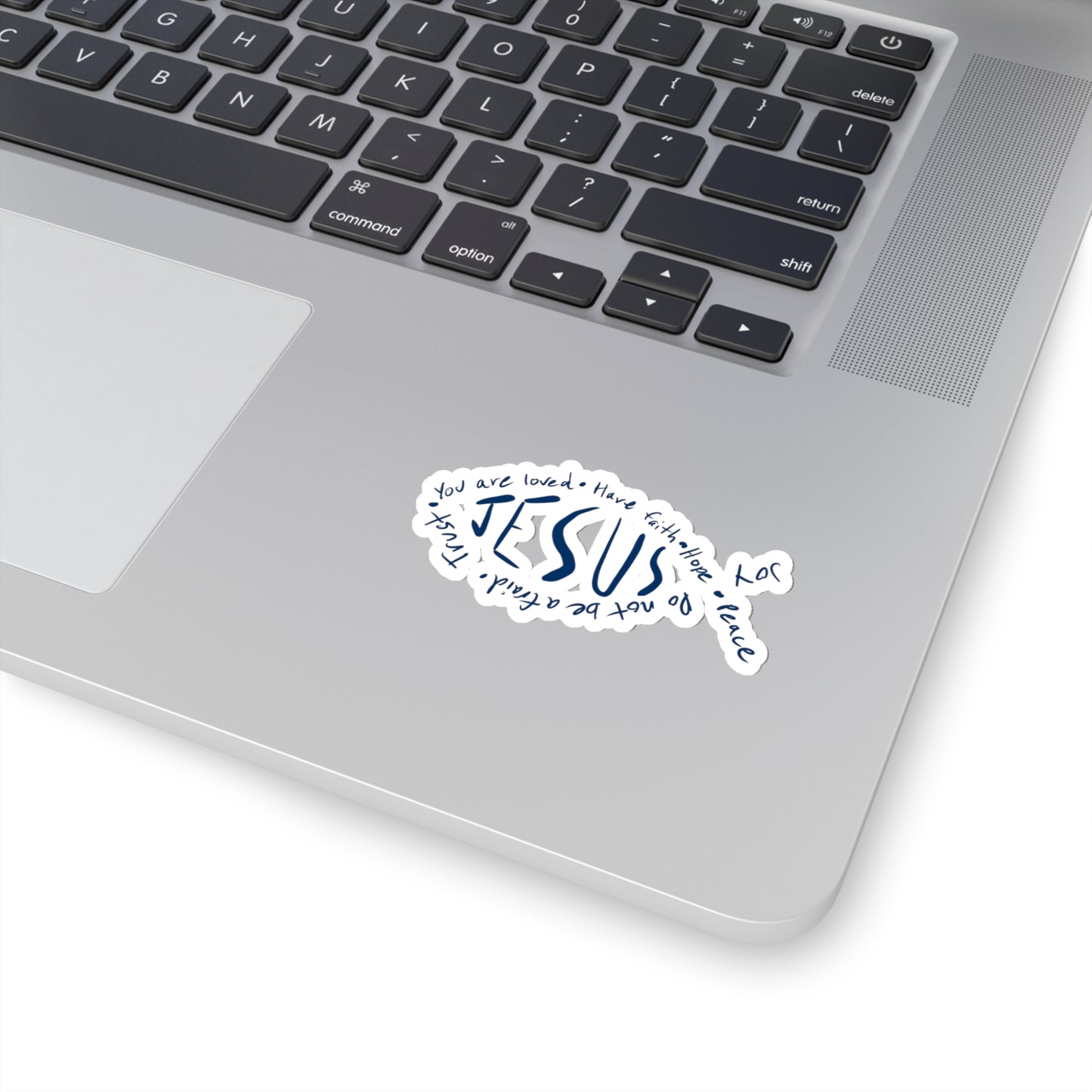 Jesus Fish Sticker - blue