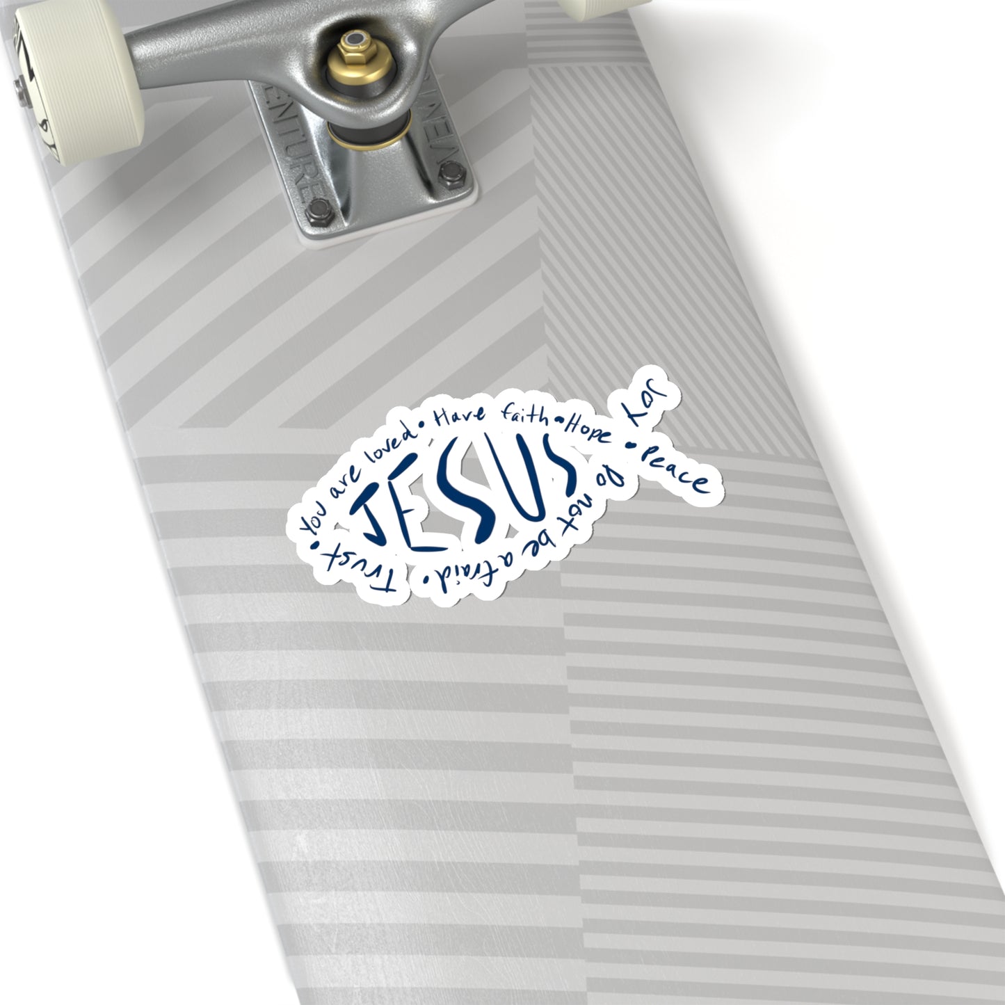 Jesus Fish Sticker - blue