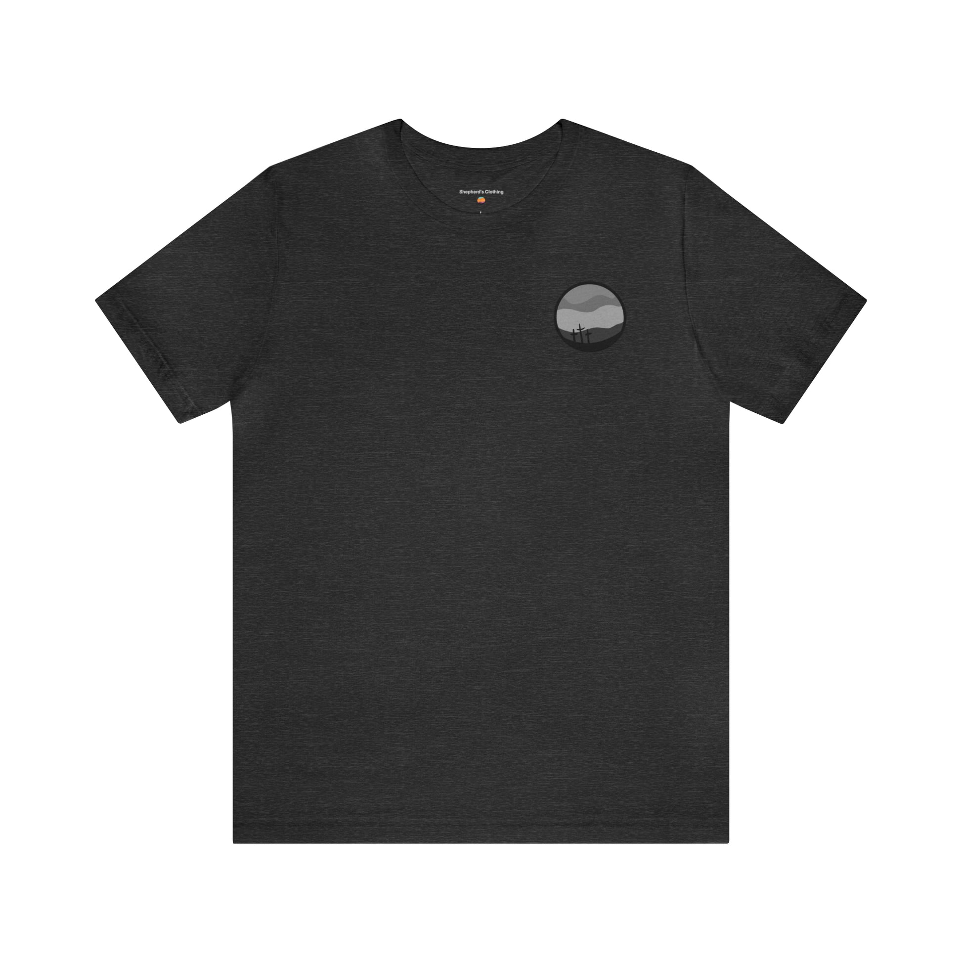 Unisex Classic Jesus Fish Tee, Dark Grey Heather, Front